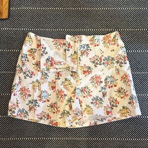 Skies Are Blue Floral High Waist Shorts - Cream